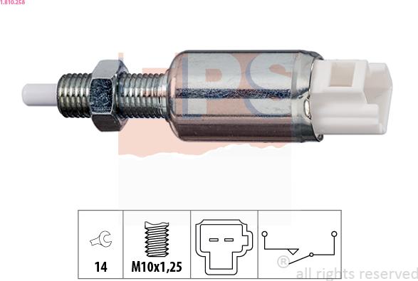 EPS 1.810.258 - Switch, clutch control (cruise control) onlydrive.pro