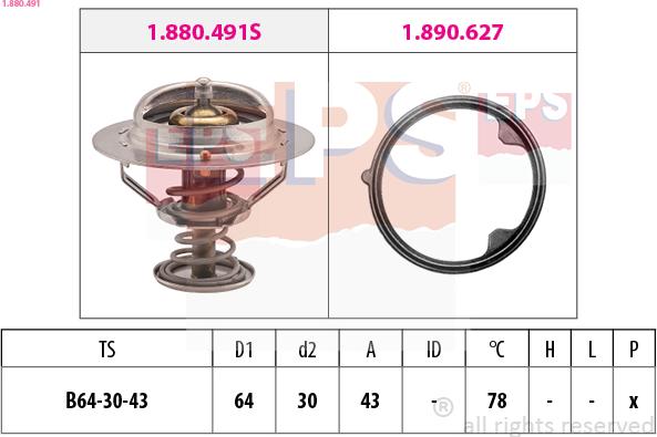 EPS 1.880.491 - Termostaat,Jahutusvedelik onlydrive.pro