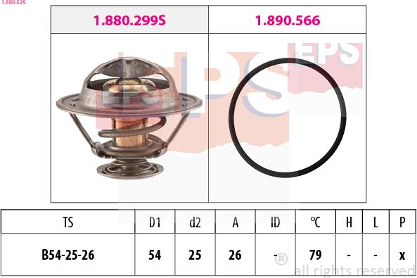 EPS 1.880.525 - Termostaatti, jäähdytysneste onlydrive.pro