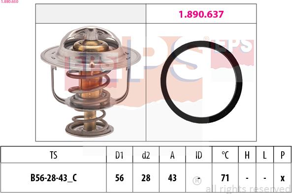 EPS 1.880.650 - Coolant thermostat / housing onlydrive.pro