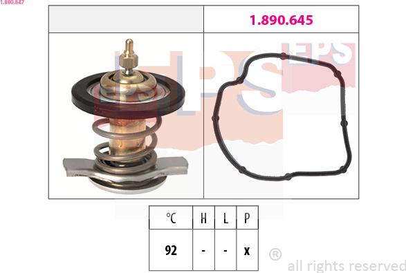 EPS 1.880.847 - Termostats, Dzesēšanas šķidrums onlydrive.pro