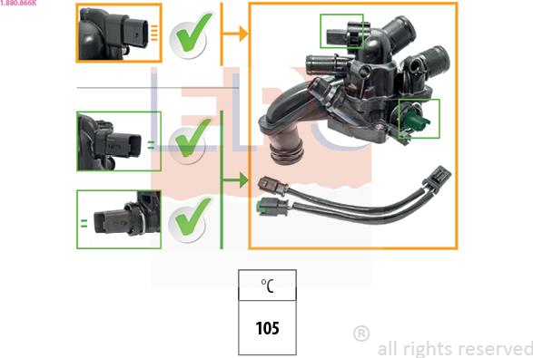 EPS 1.880.866K - Coolant thermostat / housing onlydrive.pro