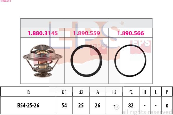 EPS 1.880.314 - Termostats, Dzesēšanas šķidrums onlydrive.pro