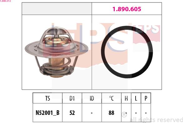 EPS 1.880.312 - Termostatas, aušinimo skystis onlydrive.pro