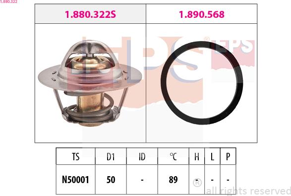 EPS 1.880.322 - Termostats, Dzesēšanas šķidrums onlydrive.pro