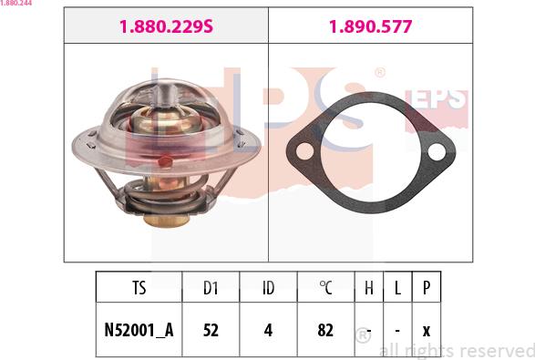 EPS 1.880.244 - Coolant thermostat / housing onlydrive.pro