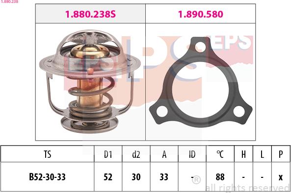 EPS 1.880.238 - Termostats, Dzesēšanas šķidrums onlydrive.pro