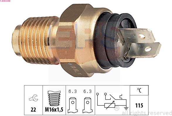 EPS 1.830.500 - Sensor, coolant temperature onlydrive.pro