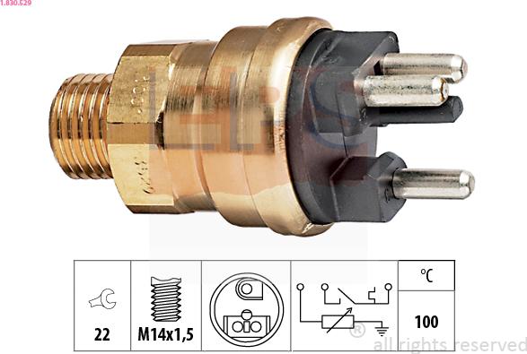 EPS 1.830.529 - Sensor, coolant temperature onlydrive.pro