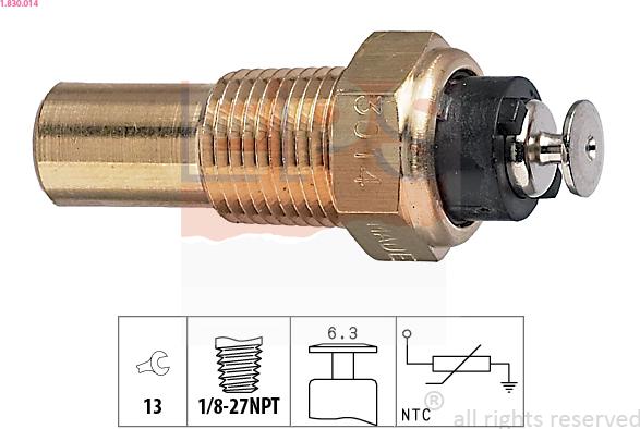 EPS 1.830.014 - Sensor, coolant temperature onlydrive.pro