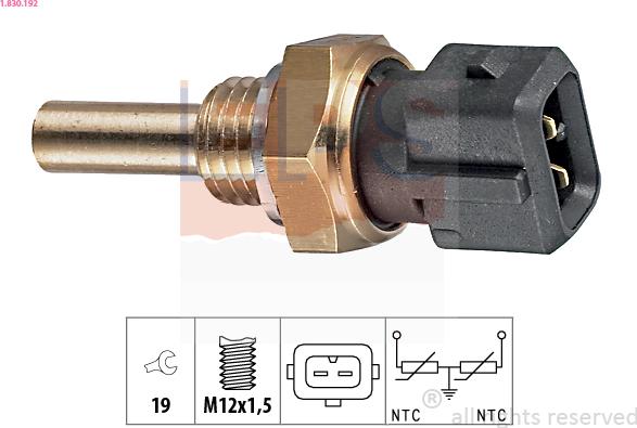 EPS 1.830.192 - Sensor, coolant temperature onlydrive.pro