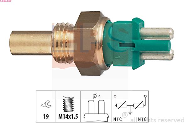 EPS 1.830.140 - Sensor, coolant temperature onlydrive.pro