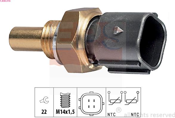 EPS 1.830.316 - Sensor, coolant temperature onlydrive.pro