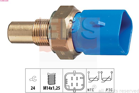 EPS 1.830.320 - Sensor, coolant temperature onlydrive.pro