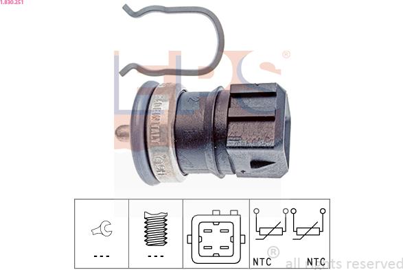 EPS 1.830.251 - Sensor, coolant temperature onlydrive.pro