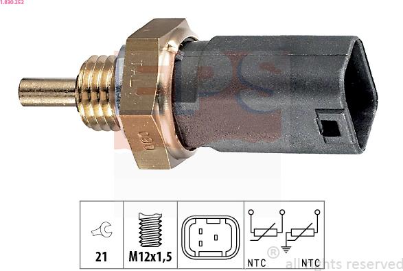 EPS 1.830.252 - Sensor, coolant temperature onlydrive.pro