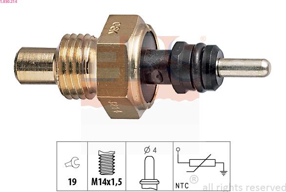 EPS 1.830.214 - Sensor, coolant temperature onlydrive.pro