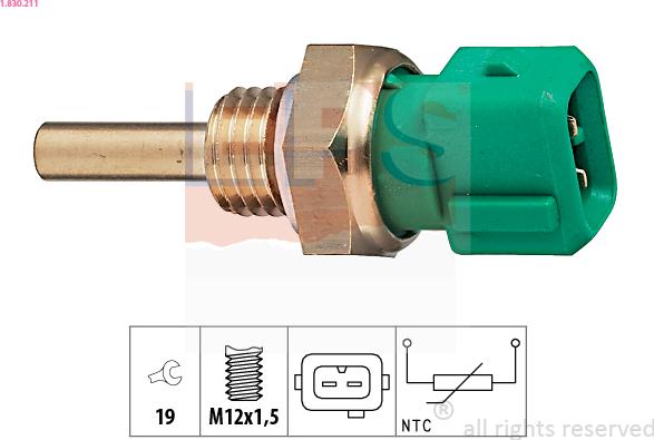 EPS 1.830.211 - Sensor, coolant temperature onlydrive.pro