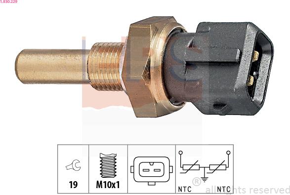 EPS 1.830.229 - Sensor, coolant temperature onlydrive.pro