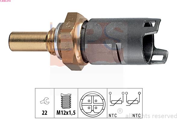 EPS 1.830.274 - Sensor, coolant temperature onlydrive.pro