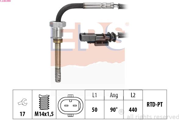 EPS 1.220.090 - Jutiklis, išmetamųjų dujų temperatūra onlydrive.pro