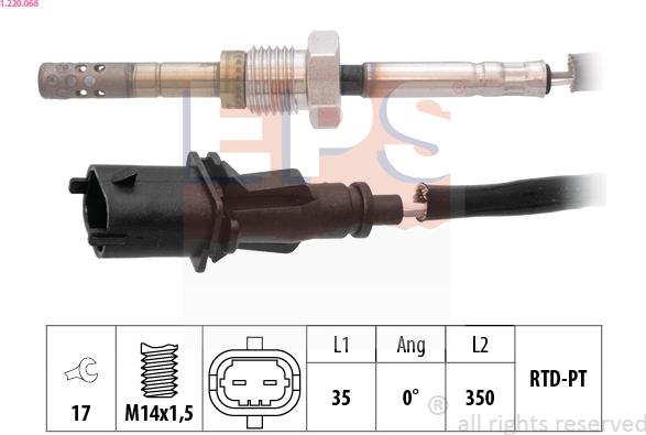 EPS 1.220.068 - Sensor, exhaust gas temperature onlydrive.pro