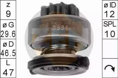 ERA 225463 - Bendix, starter pinion onlydrive.pro