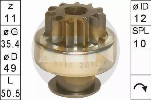 ERA 225 738 - Bendix, starter pinion onlydrive.pro