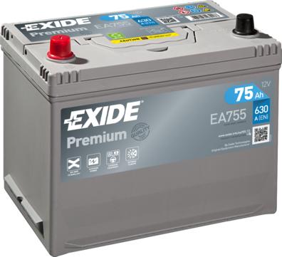 Exide EA755 - Стартерная аккумуляторная батарея, АКБ onlydrive.pro