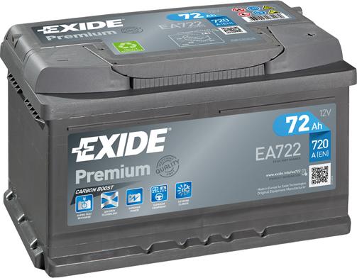 Exide EA722 - Startera akumulatoru baterija onlydrive.pro