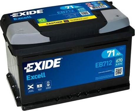 Exide EB712 - Стартерная аккумуляторная батарея, АКБ onlydrive.pro