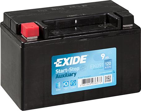 Exide EK091 - Стартерная аккумуляторная батарея, АКБ onlydrive.pro