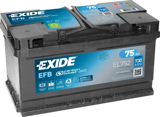 Exide EL752 - Startera akumulatoru baterija onlydrive.pro