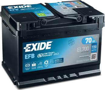 Exide EL700 - Стартерная аккумуляторная батарея, АКБ onlydrive.pro