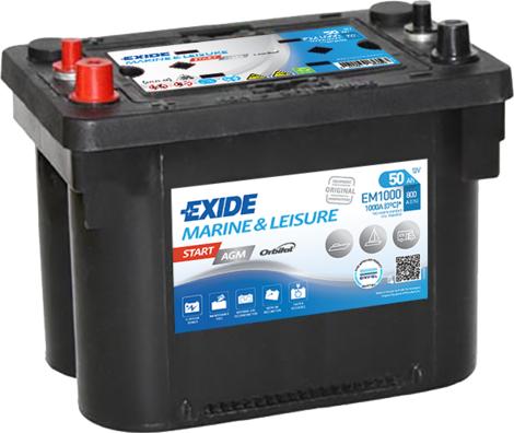 Exide EM1000 - Стартерная аккумуляторная батарея, АКБ onlydrive.pro