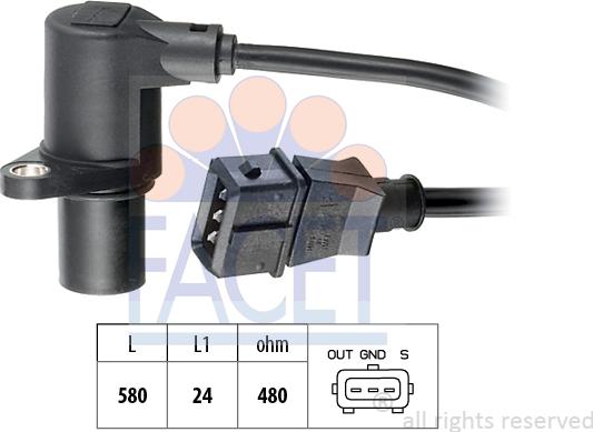 FACET 9.0297 - Jutiklis, alkūninio veleno impulsas onlydrive.pro