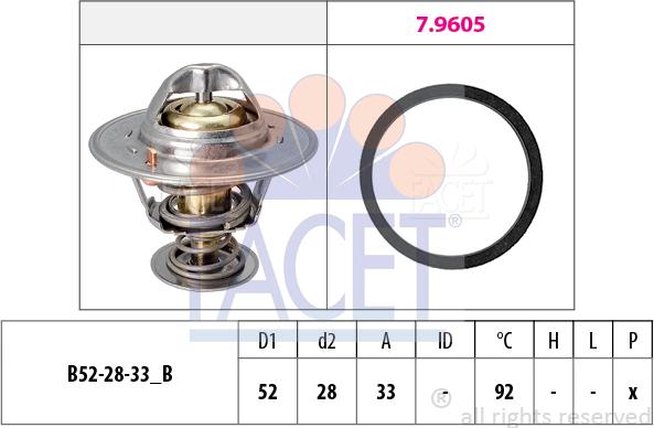 FACET 7.8928 - Termostats, Dzesēšanas šķidrums onlydrive.pro