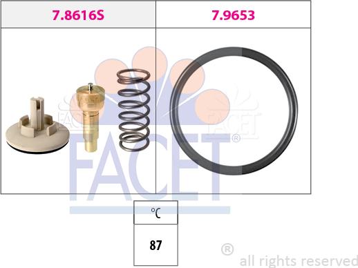 FACET 7.8616 - Termostatas, aušinimo skystis onlydrive.pro