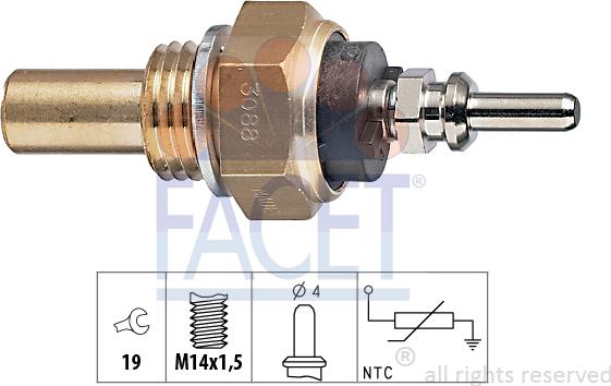 FACET 7.3088 - Датчик, температура охлаждающей жидкости onlydrive.pro