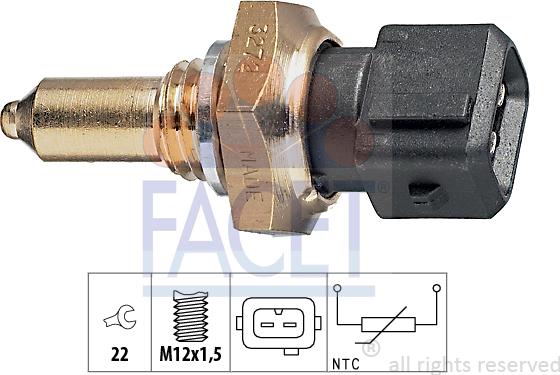 FACET 7.3272 - Sensor, oil temperature onlydrive.pro