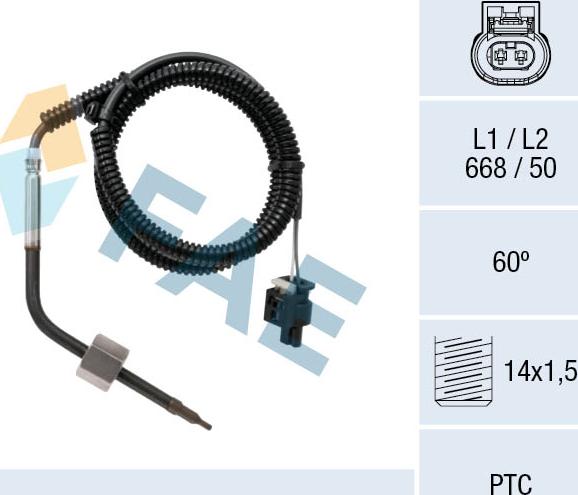 FAE 68094 - Jutiklis, išmetamųjų dujų temperatūra onlydrive.pro