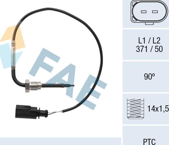 FAE 68092 - Датчик, температура выхлопных газов onlydrive.pro