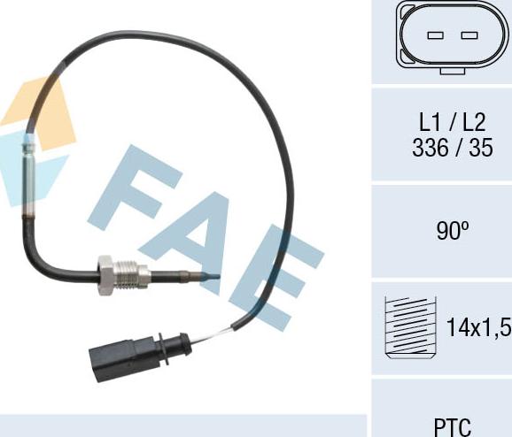 FAE 68097 - Датчик, температура выхлопных газов onlydrive.pro