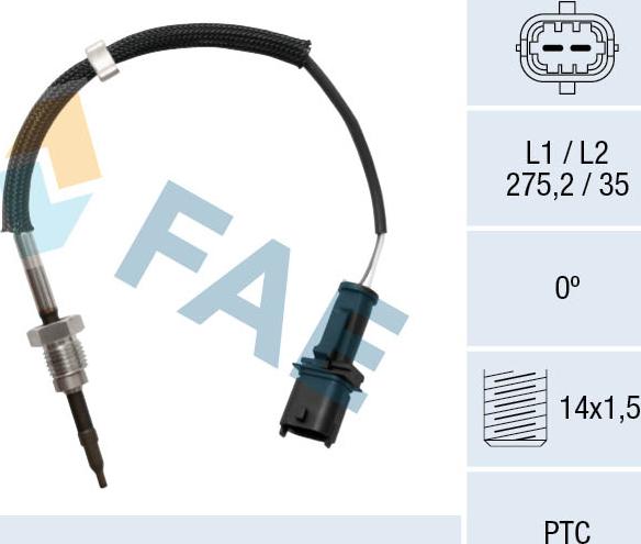 FAE 68047 - Jutiklis, išmetamųjų dujų temperatūra onlydrive.pro