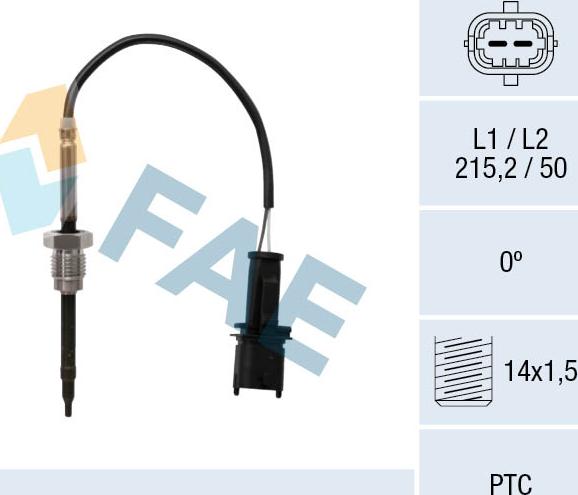 FAE 68069 - Датчик, температура выхлопных газов onlydrive.pro