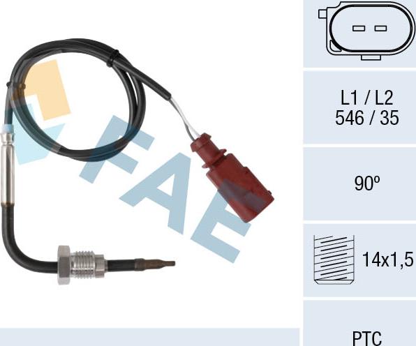 FAE 68016 - Датчик, температура выхлопных газов onlydrive.pro