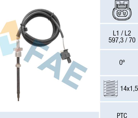 FAE 68018 - Devējs, Izplūdes gāzu temperatūra onlydrive.pro