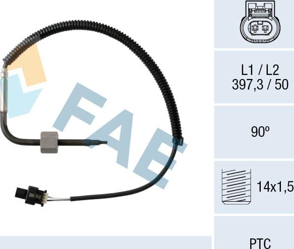 FAE 68012 - Devējs, Izplūdes gāzu temperatūra onlydrive.pro