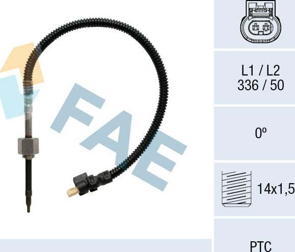 FAE 68034 - Датчик, температура выхлопных газов onlydrive.pro