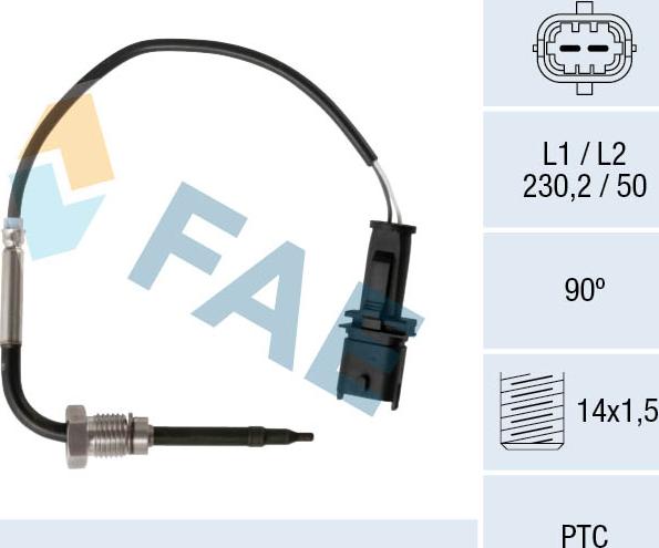 FAE 68037 - Devējs, Izplūdes gāzu temperatūra onlydrive.pro